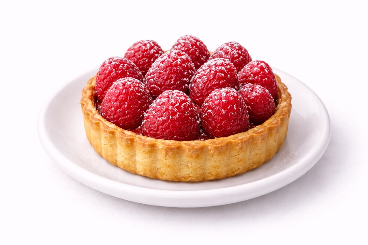 Tarte aux framboises maison O'Croq Vert